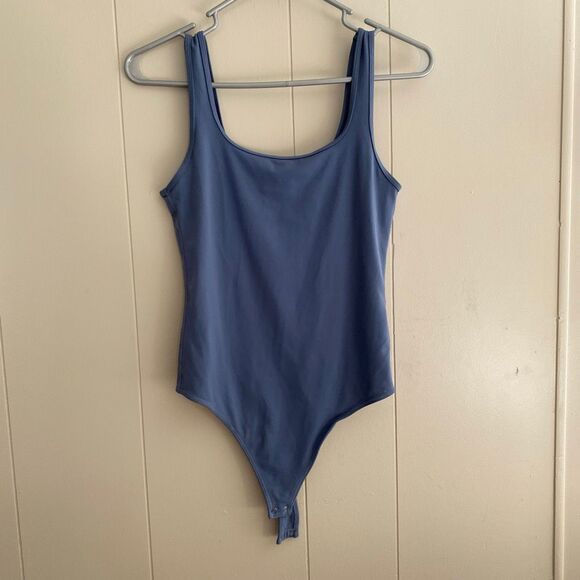 Abercrombie & Fitch Soft A&F Collection Bodysuit Women’s Small Blue Scoop Neck - Picture 1 of 6